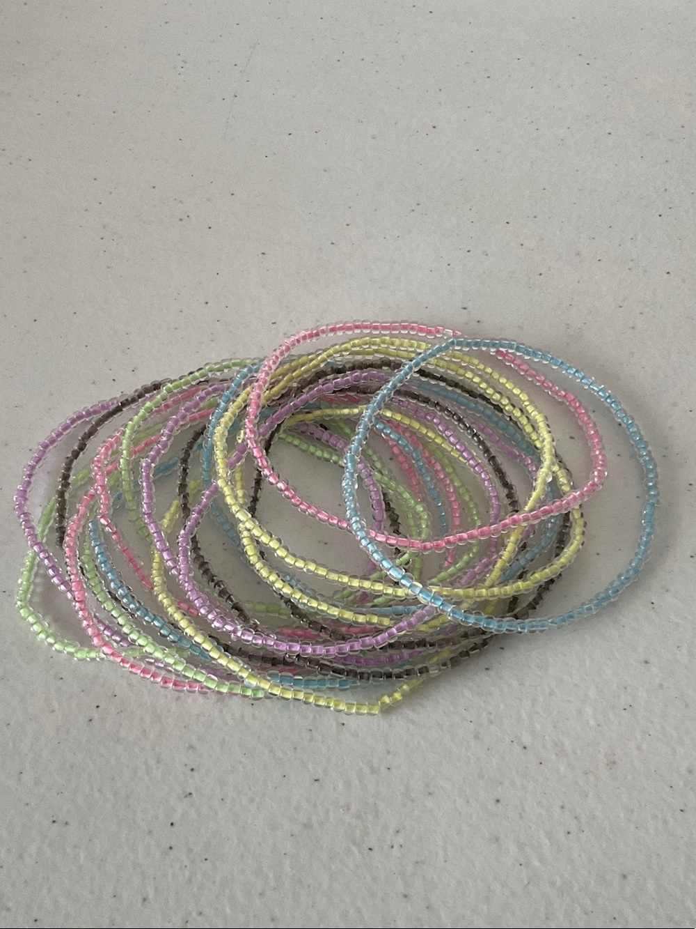 18-Pc Delicate Pastel Beaded Bracelet or Ankle Set